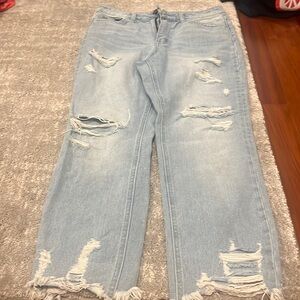BARELY WORN LIGHT WASH FLYING MONKEY JEANS
